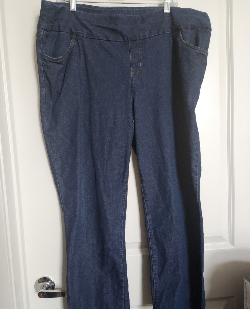 Woman Within Dark Blue Pull-On Jeans